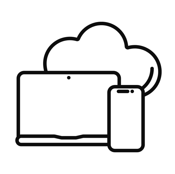 Ein Icon welches ein Cloud PC & Smartphone zeigt